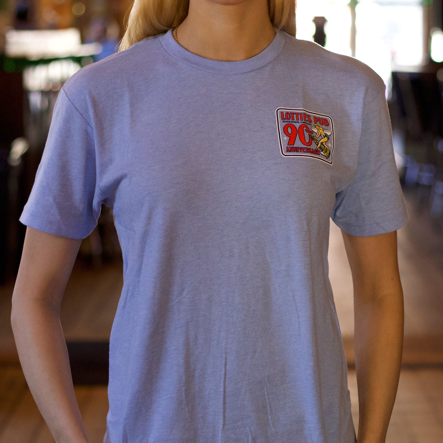 Lotties 90th Anniversary Light Blue Tee