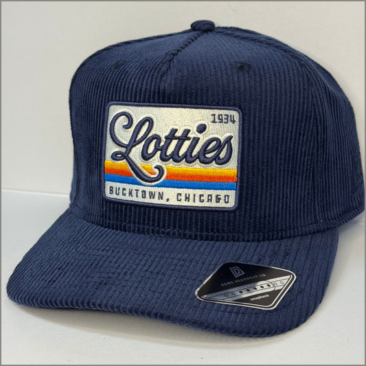 The Corduroy Edition: Lotties Pub "Navy Sunset" Trucker Hat - Buctkown, Chicago Cap